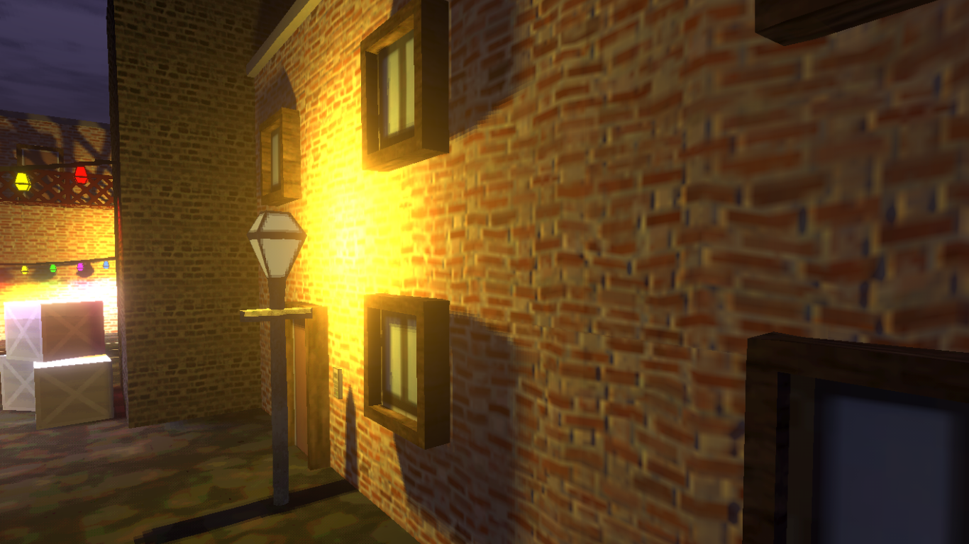 A brick wall with PSX-styled shader, featuring added normal maps. A brick wall with PSX-styled shader, featuring added normal maps.
