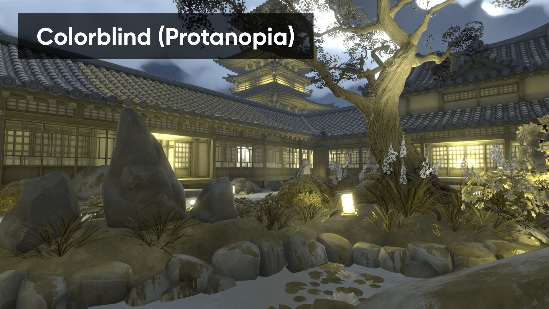 Colorblind (Protanopia) filter.