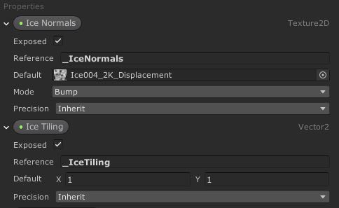 Ice normal texture properties.