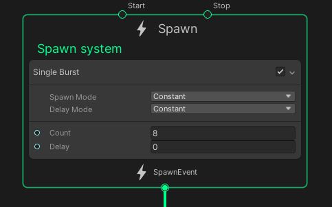 Spawn Context for the first particle effect.
