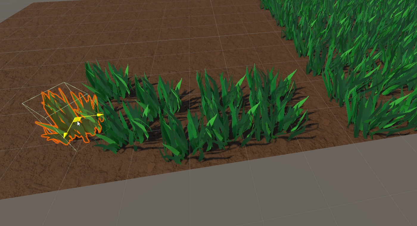 Mesh grass placement.