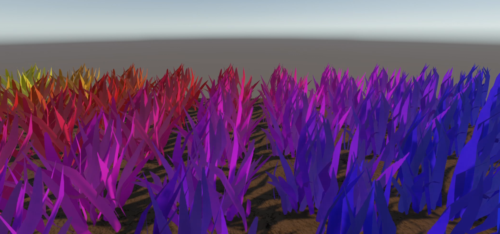 Grass colouration changes.