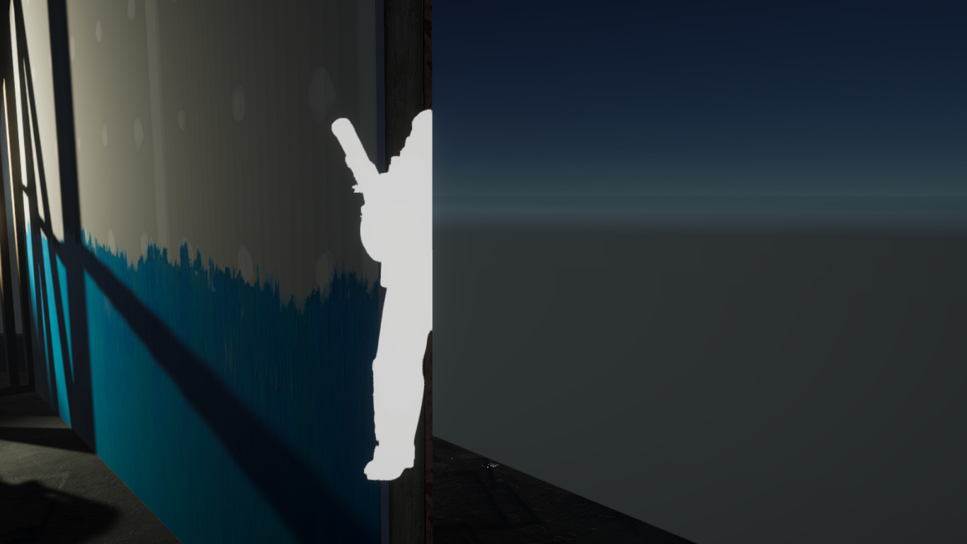 The object is only visible when it is behind a wall.