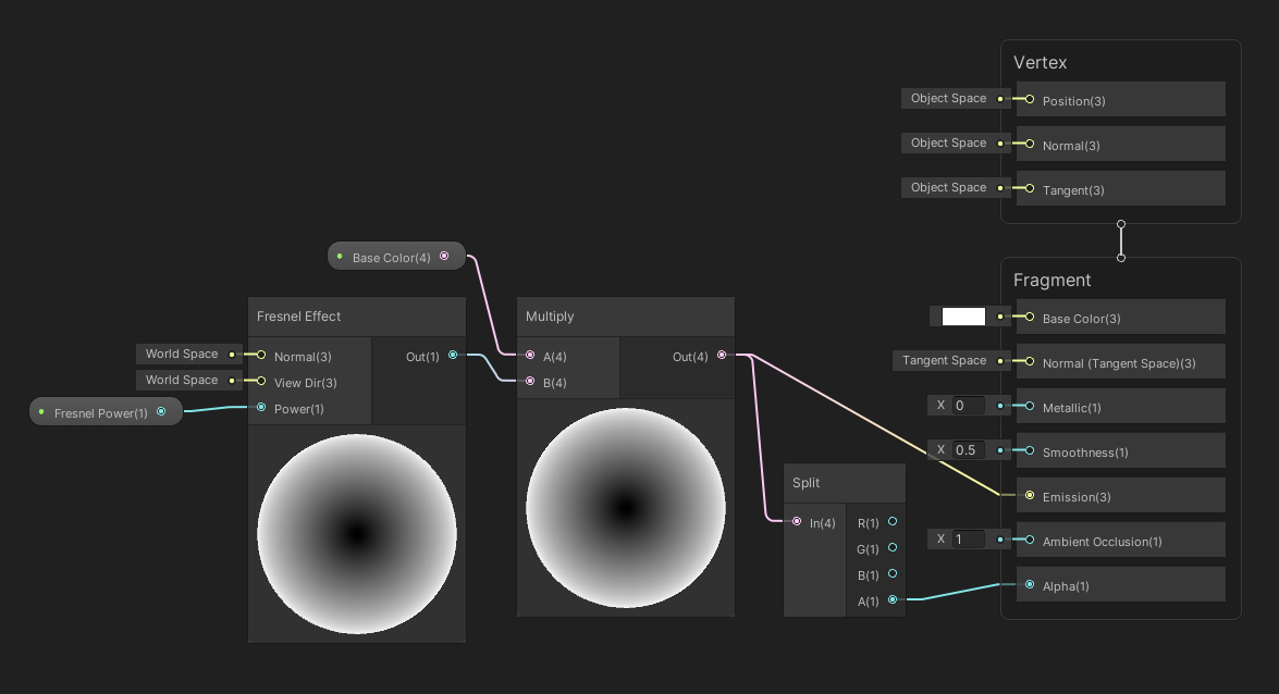 The X-ray Shader Graph is relatively straightforward.