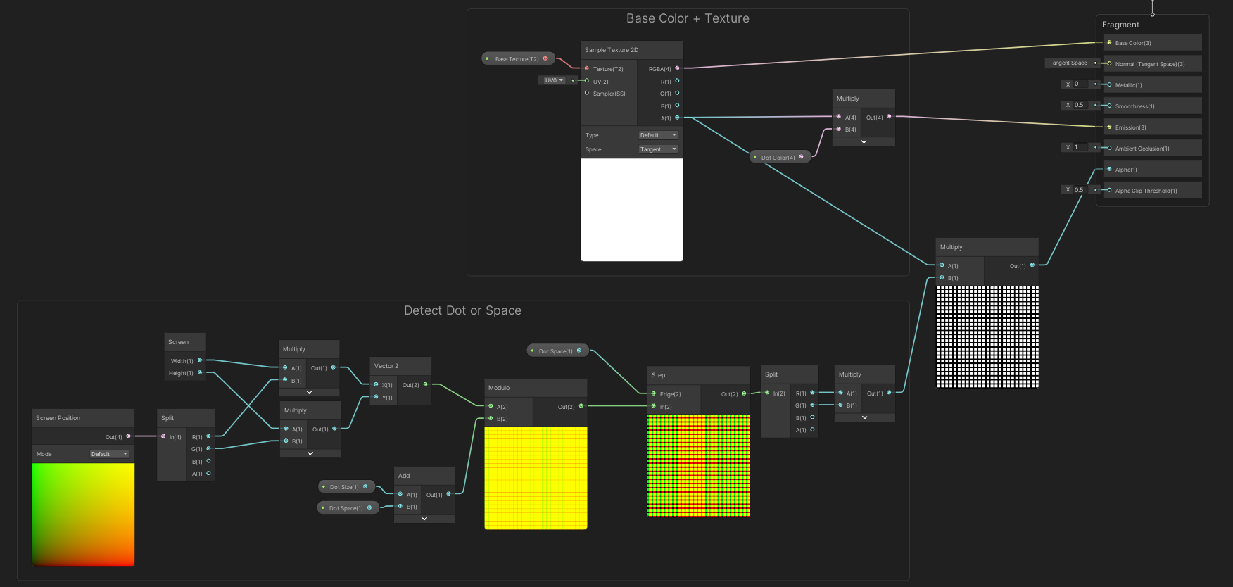 The Screen Position node can be used for neat effects.