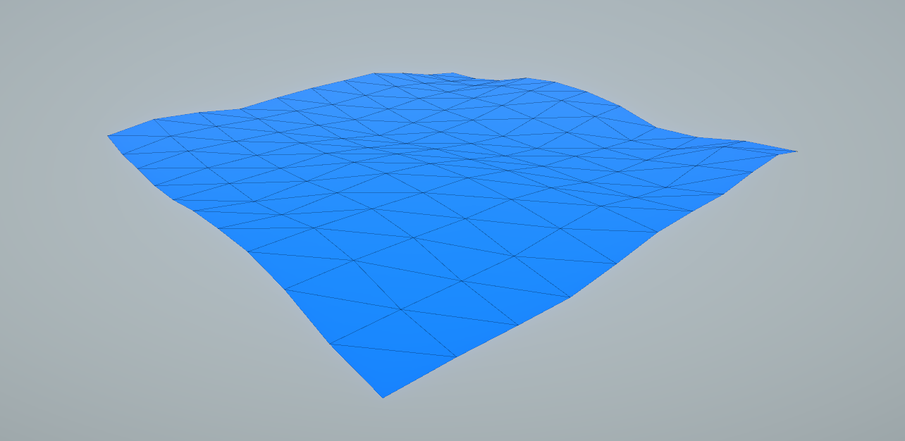 Moving the waves over time relies on enough vertices on the mesh.
