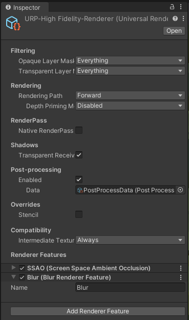 Add Renderer Feature.