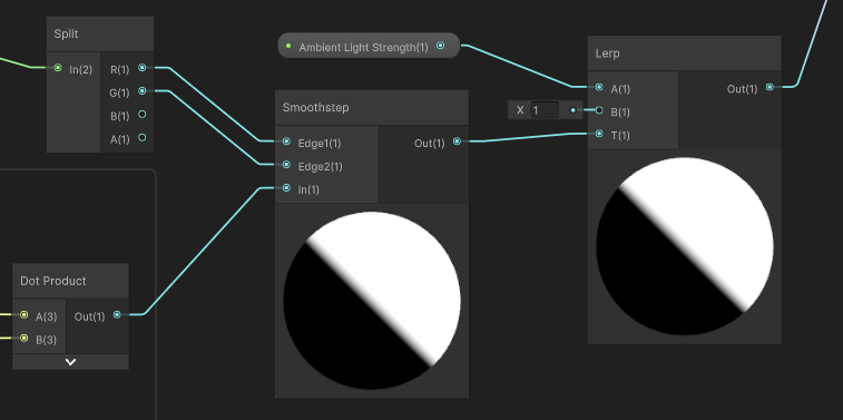 Applying ambient light to the Smoothstep output.