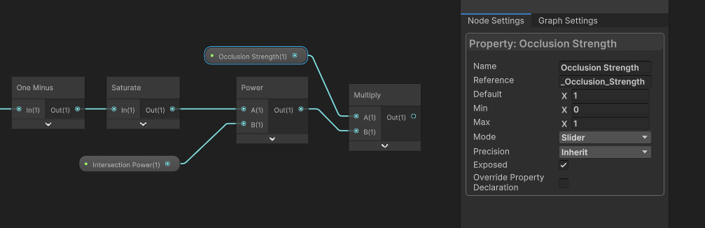 Adding an occlusion strength property.