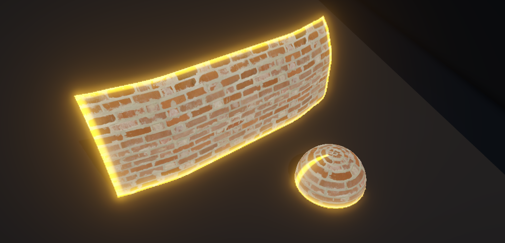 Spheres don't mesh well with this specific edge glow effect.