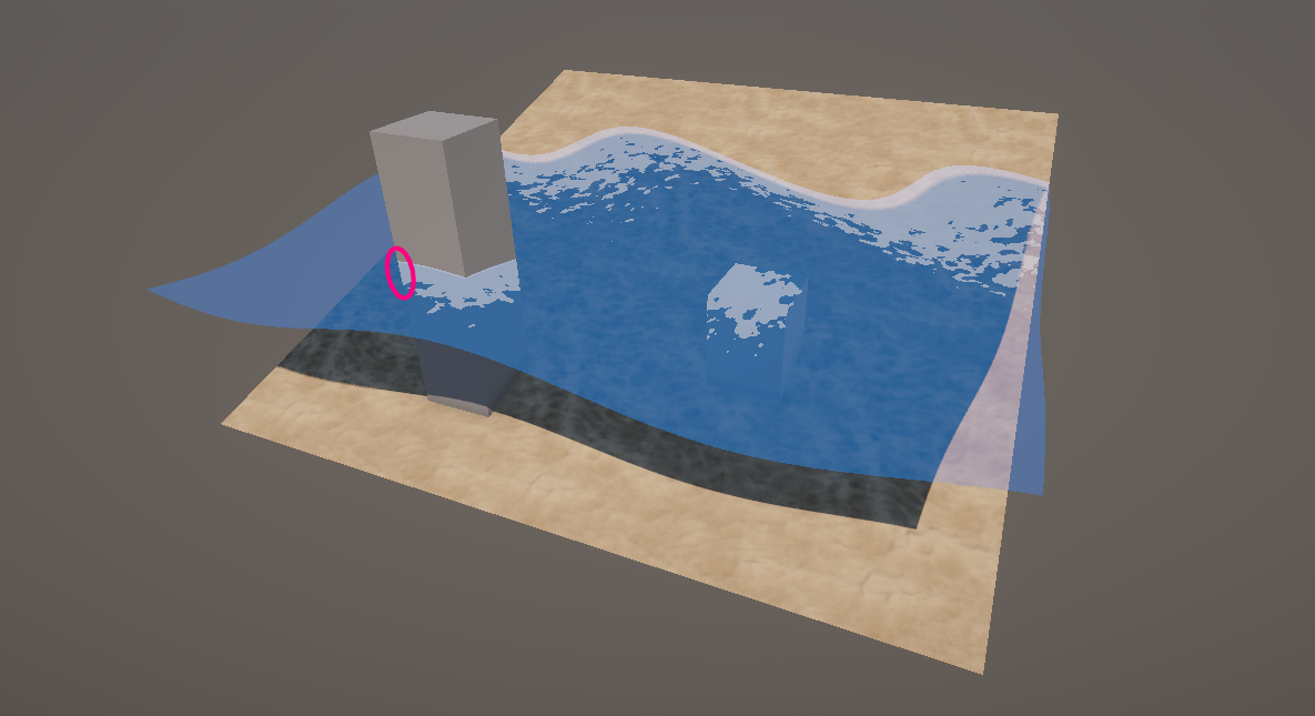 Straight edges still visible on the wave foam.