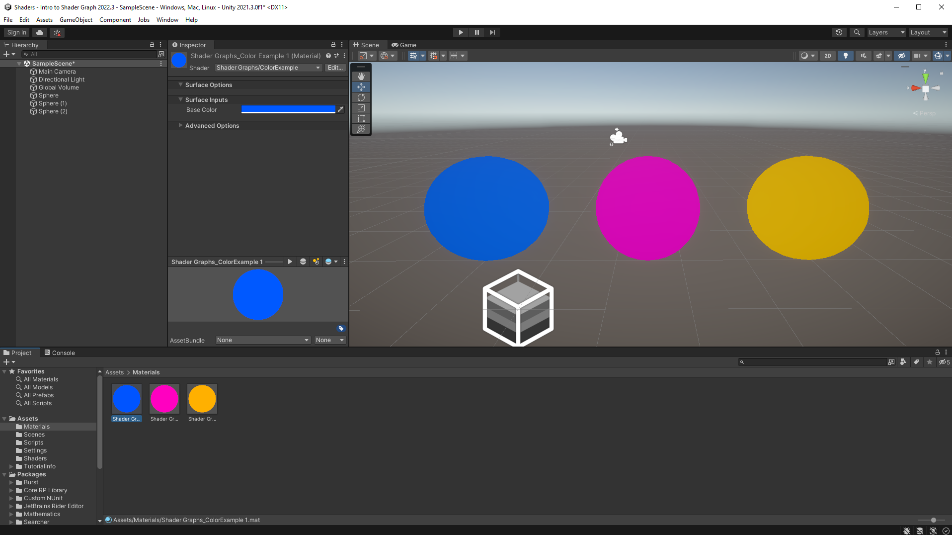 Multiple materials using the same shader.