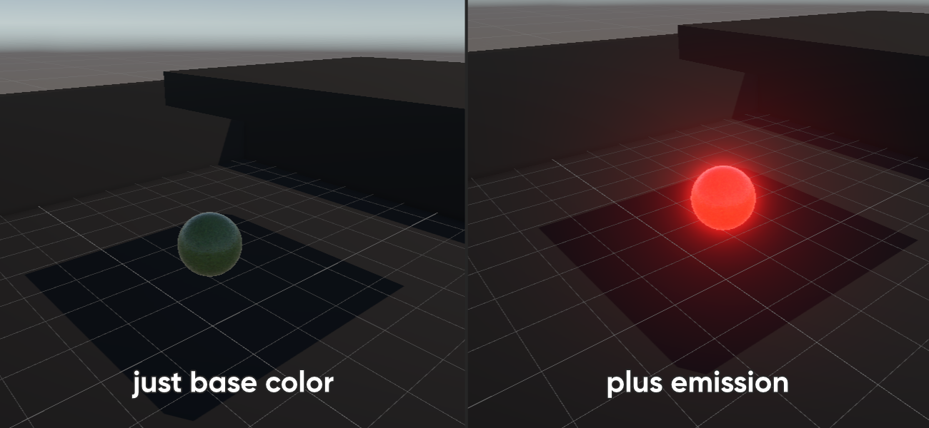 Base color vs emission.