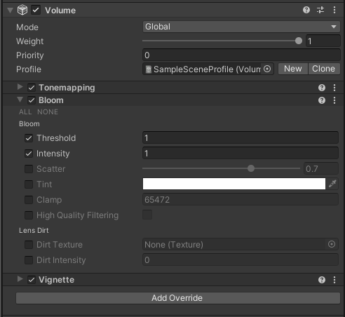 Bloom post-processing filter.