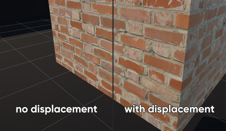 Displacement of a brick texture.