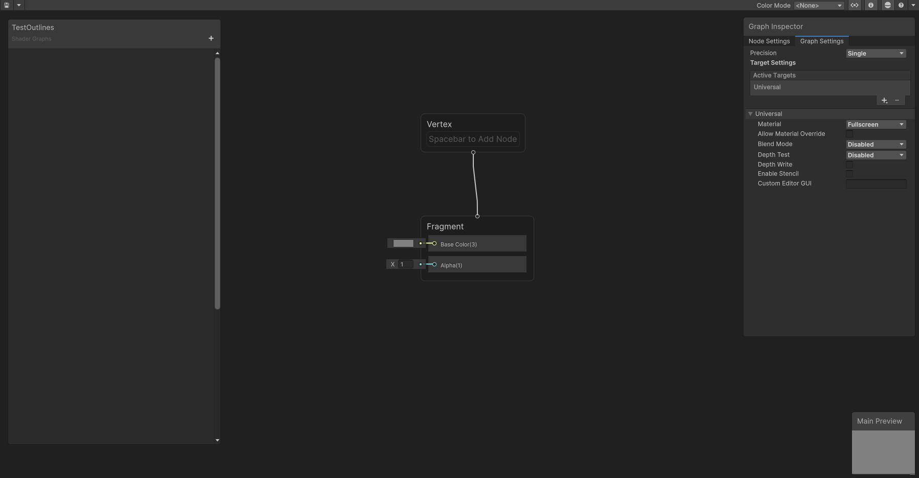 A completely empty Fullscreen graph.