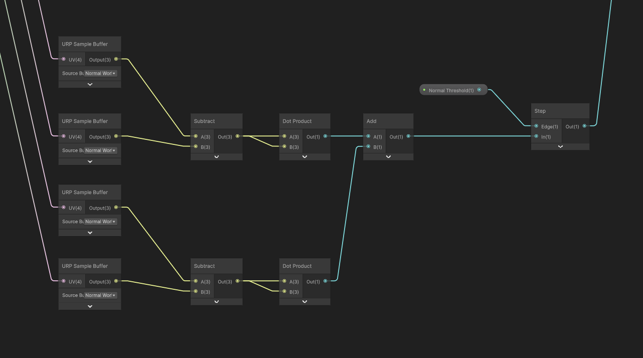 Detecting normal based outlines.