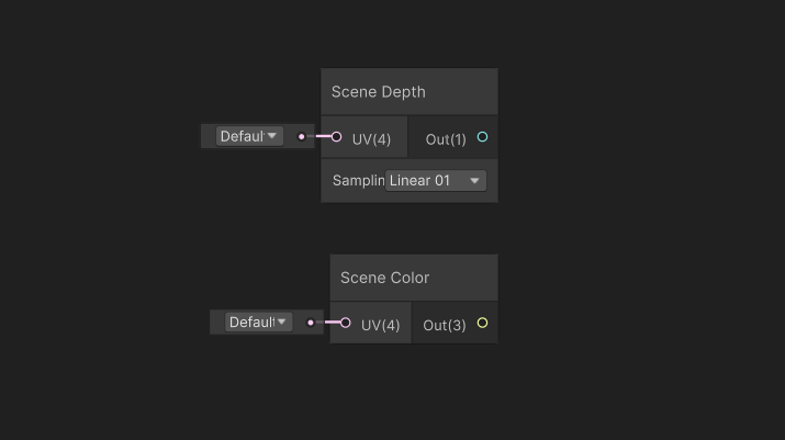 Scene Color and Scene Depth nodes.